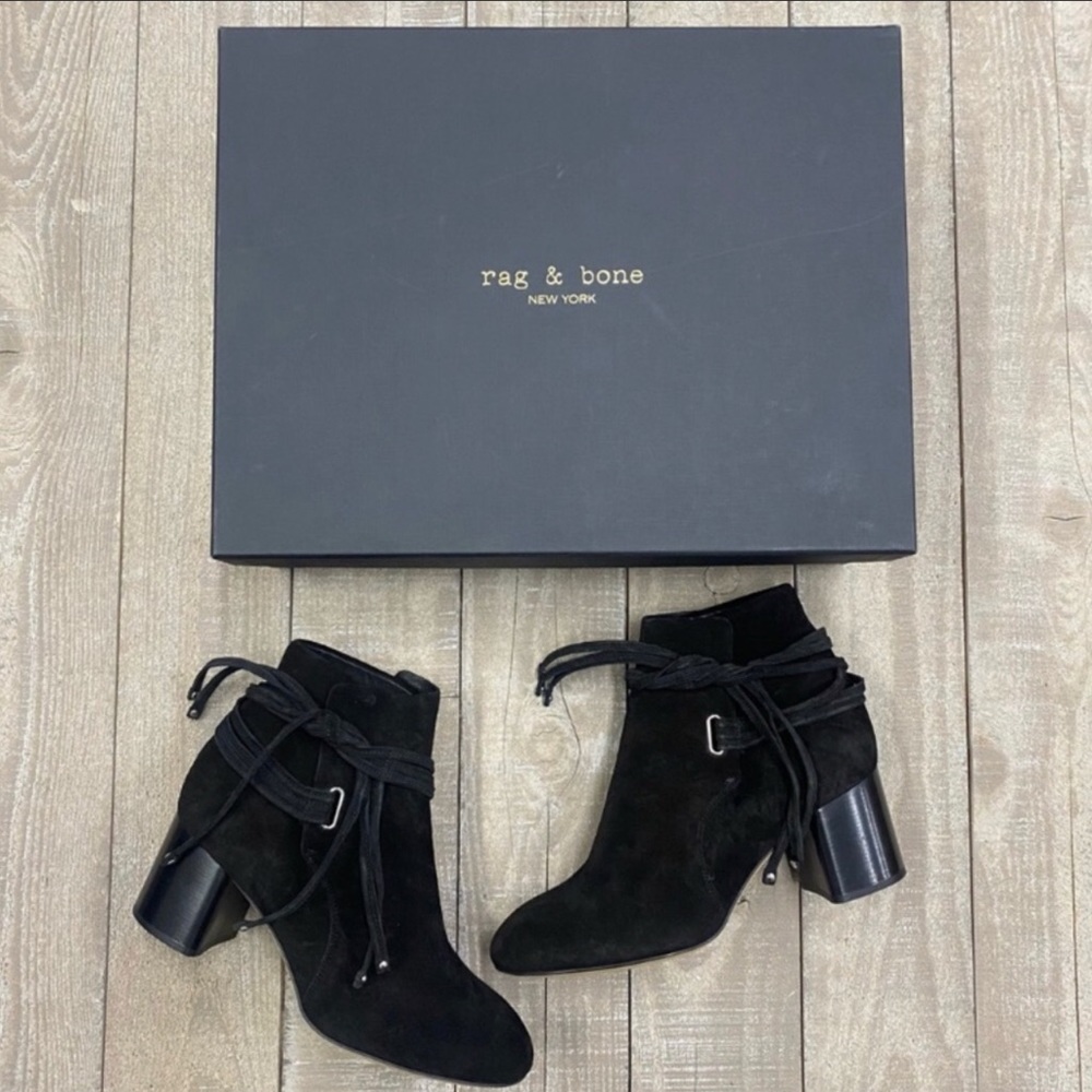 Rag & Bone Dalia II Black Suede Boot Size 9.5